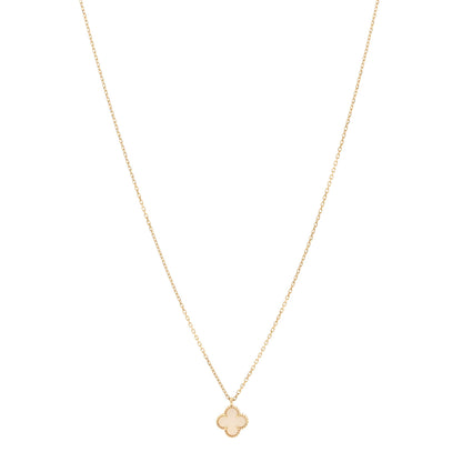 Van Cleef & Arpels 18K Yellow Gold Mother of Pearl Sweet Alhambra Pendant Necklace 1 of 5