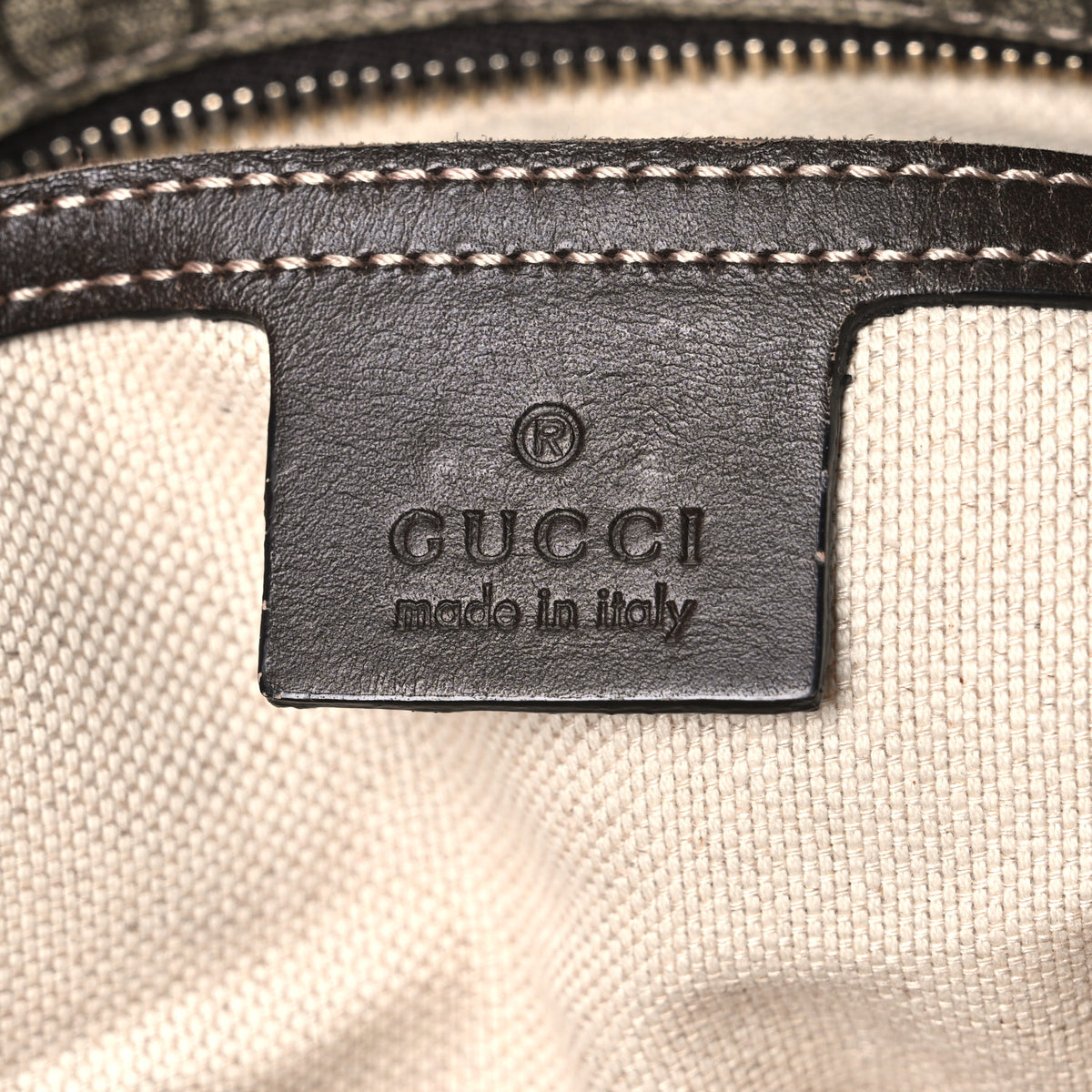 Gucci GG Supreme Monogram Selleria Calfskin Small Flat Side Zip Messenger Bag Beige Ebony Cocoa Dark Chocolate 6 of 10