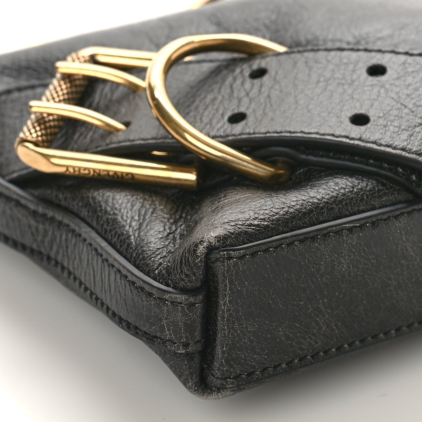 Aged Calfskin Mini Voyou Boyfriend Party Bag Black
