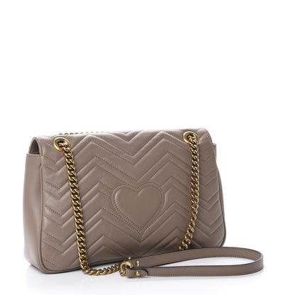 Gucci Calfskin Matelasse Medium GG Marmont Shoulder Bag Porcelain Rose 3 of 11