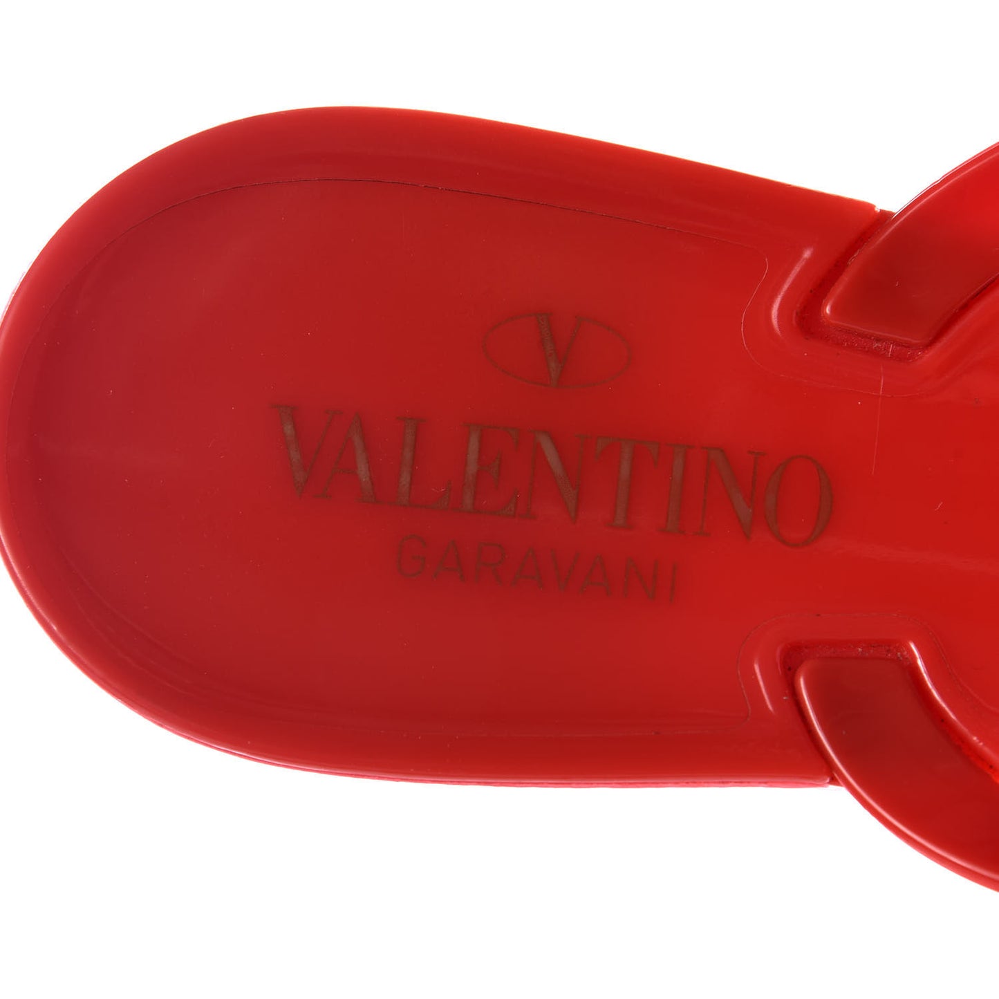 PVC Jelly Rockstud Bow Thong Sandals 41 Rosso Valentino