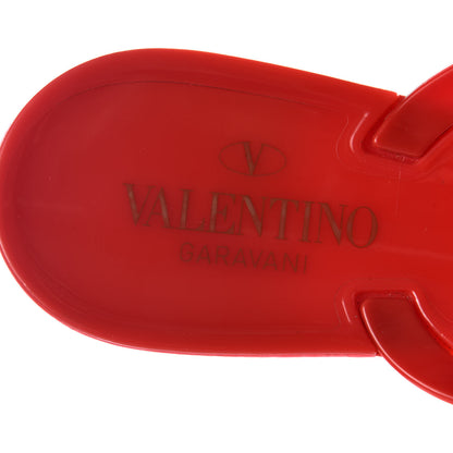 Valentino Garavani PVC Jelly Rockstud Bow Thong Sandals 41 Rosso Valentino 8 of 10