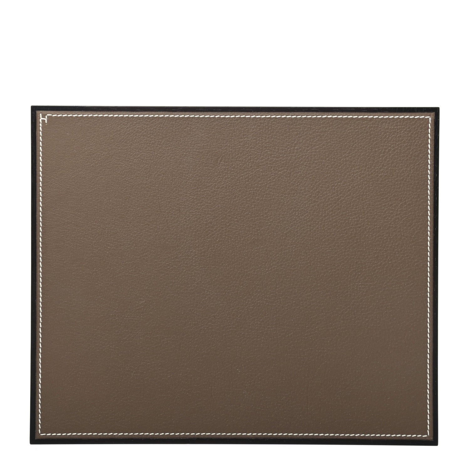 Hermes Mahogany Wood Smooth Taurillon Pleiade Mouse Pad Etoupe 1 of 5