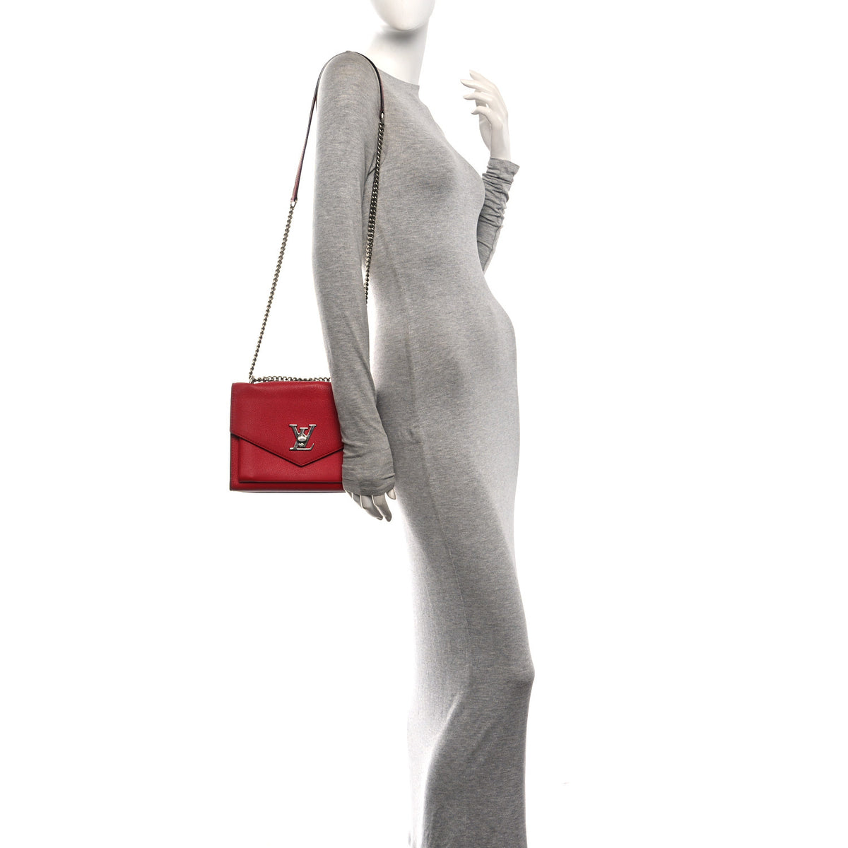 Louis Vuitton Soft Calfskin My Lockme Chain Bag BB Rubis 2 of 11