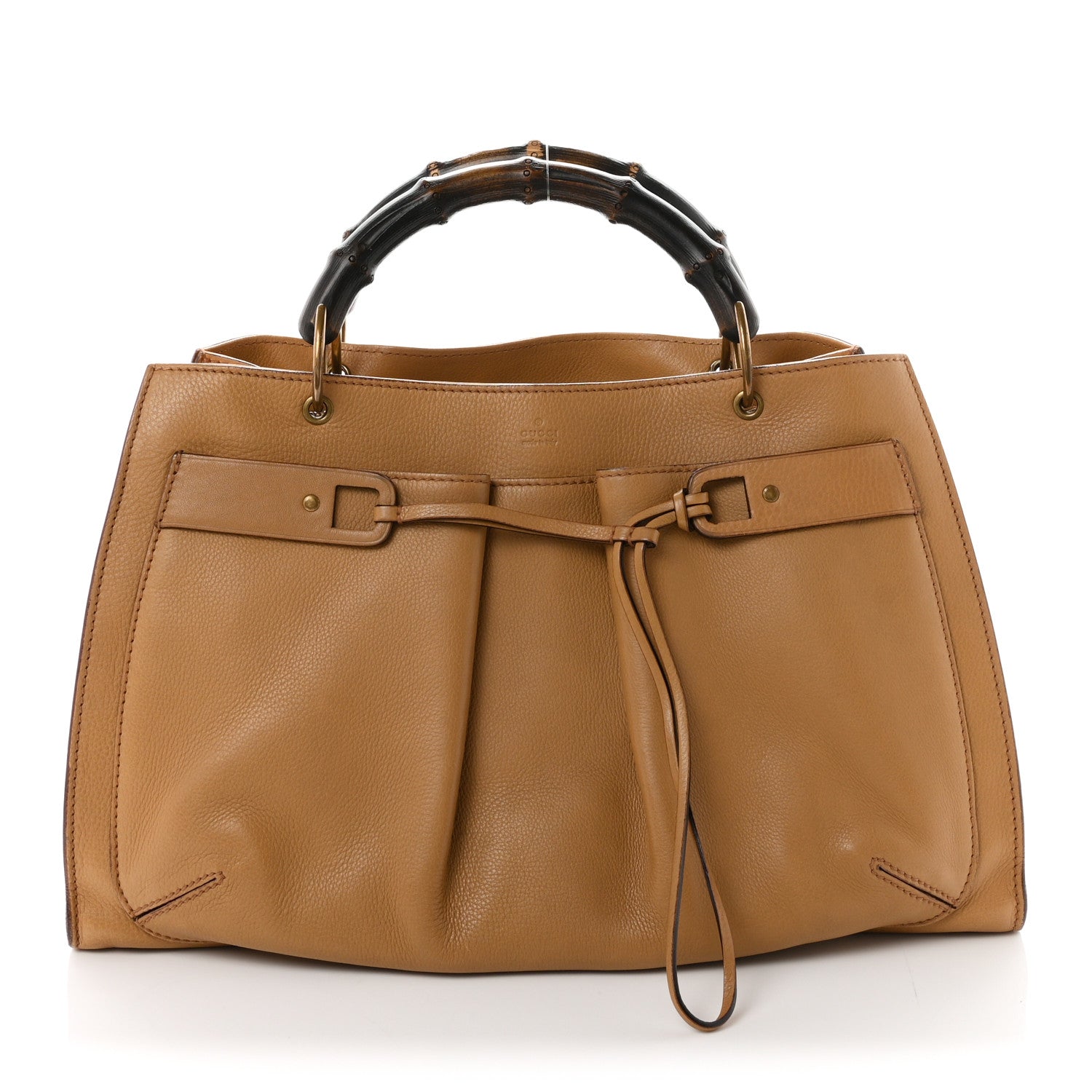 Gucci Calfskin Bamboo Handle Tote Beige 1 of 9