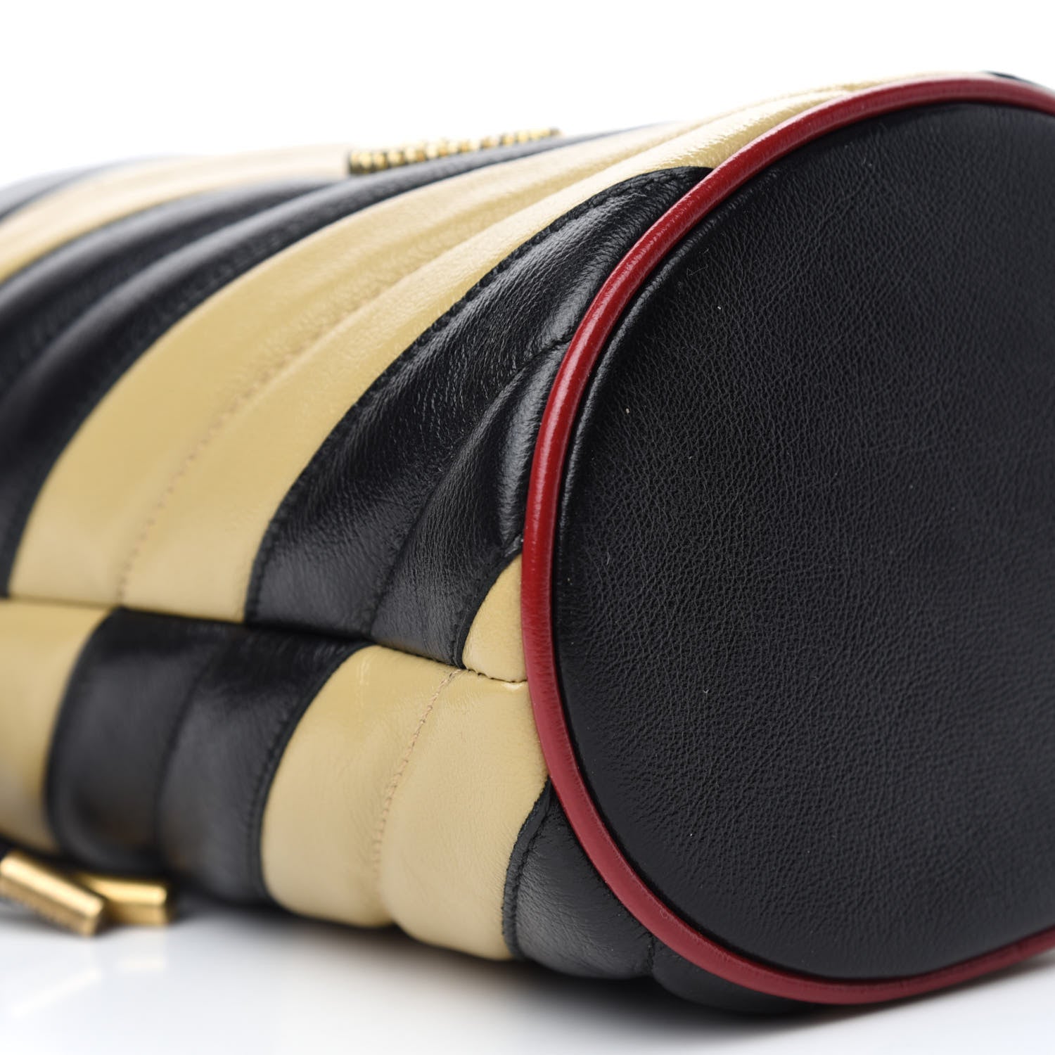 Gucci Azalea Calfskin Matelasse Diagonal Patchwork Mini Torchon GG Marmont 2.0 Bucket Bag Black Beige Romantic Cerise 6 of 11
