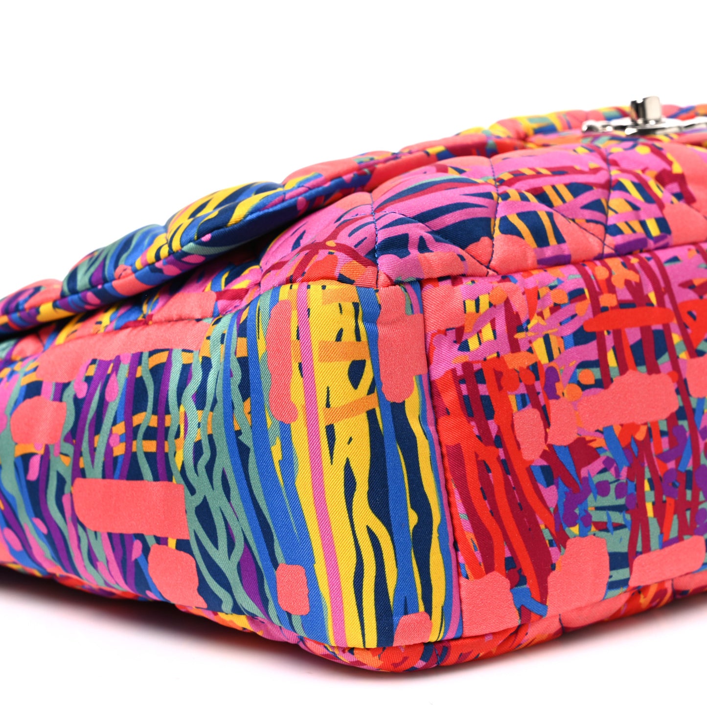Foulard Fabric Quilted Printed Flap Pink
