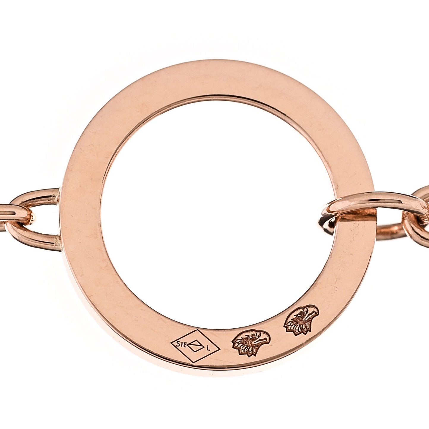 18K Rose Gold Diamond GM Chaine D'Ancre Contour Pendant Necklace SH