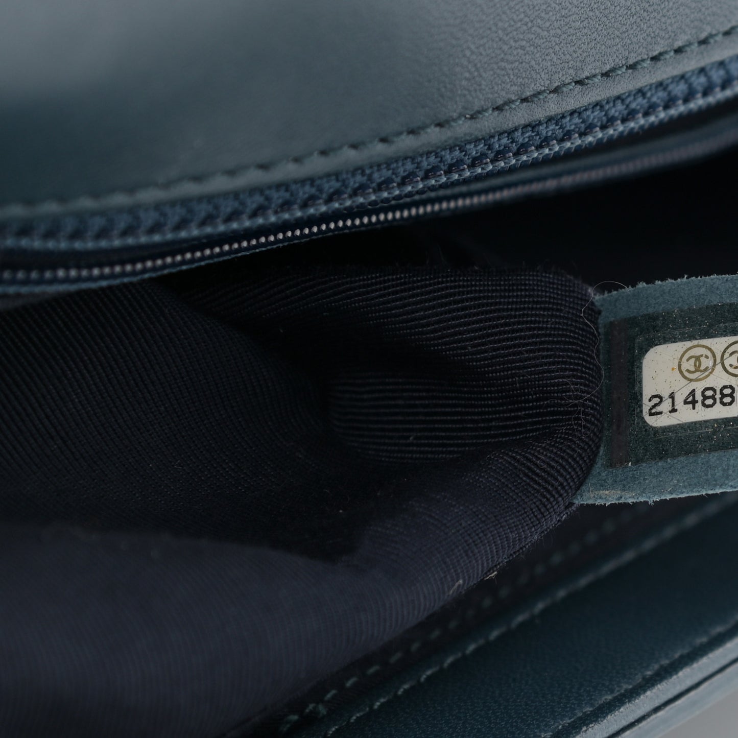 Glazed Calfskin New Medium Boy Flap Blue