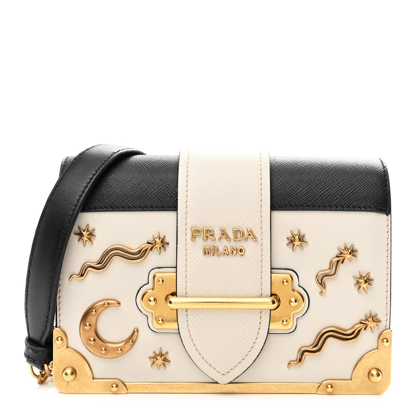 City Calf Saffiano Astrology Cahier Bag Talco Black