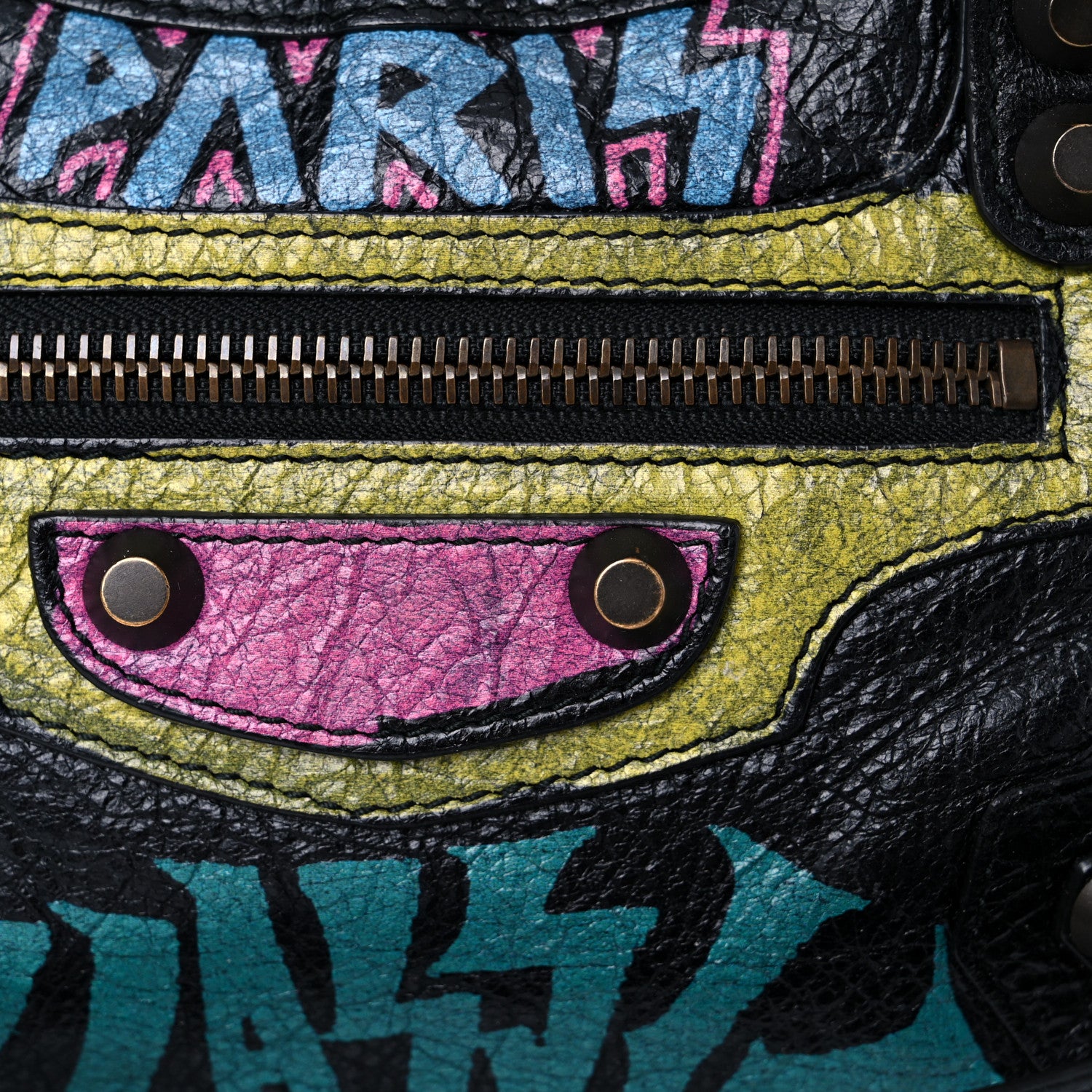 Balenciaga Agneau Arena Graffiti All Over Classic Hardware Mini City Black Multicolor 14 of 14