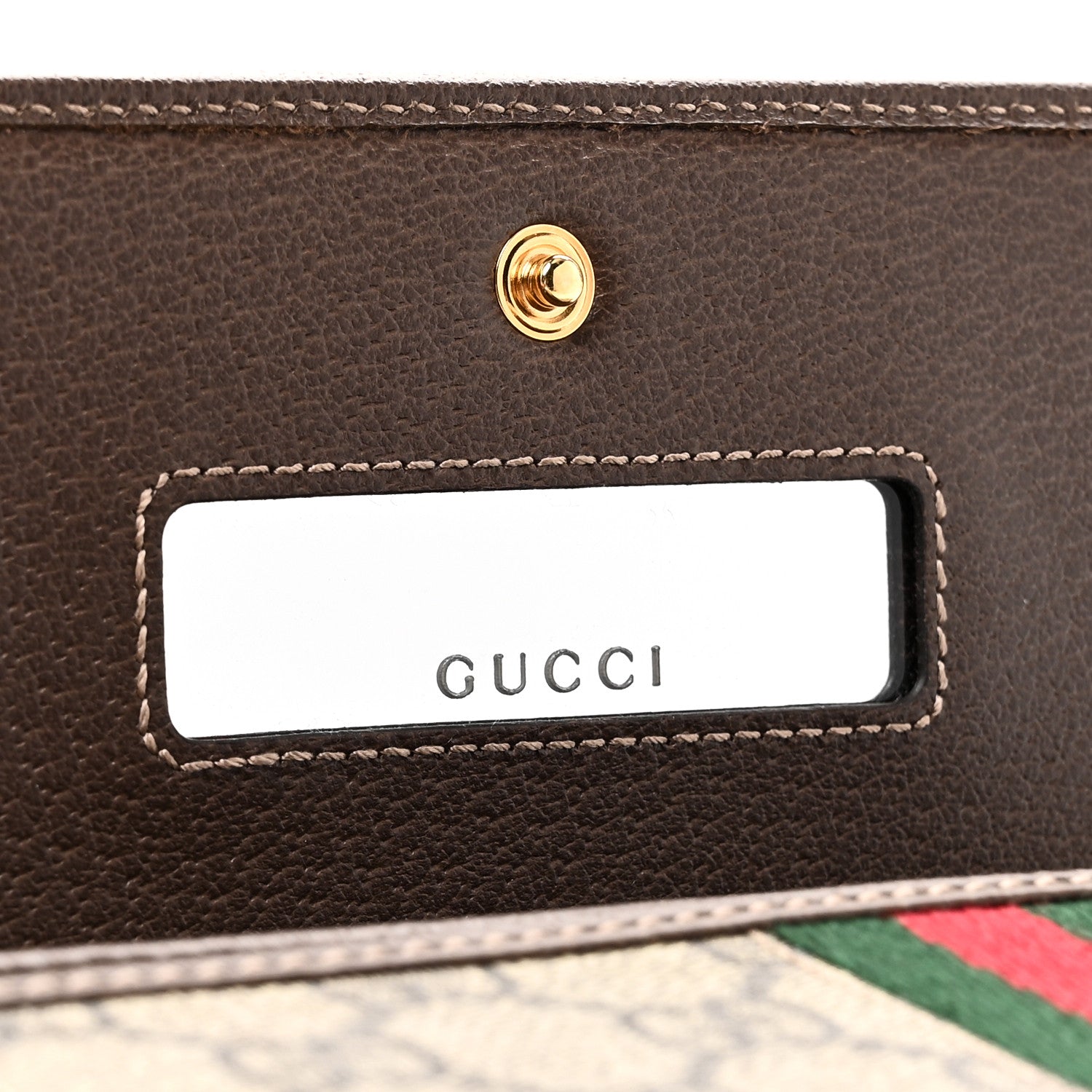 Gucci GG Supreme Monogram Web Ophidia Wallet On Chain Brown 6 of 11