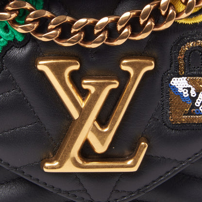 Louis Vuitton Calfskin Embroidered New Wave Chain MM Black 6 of 8