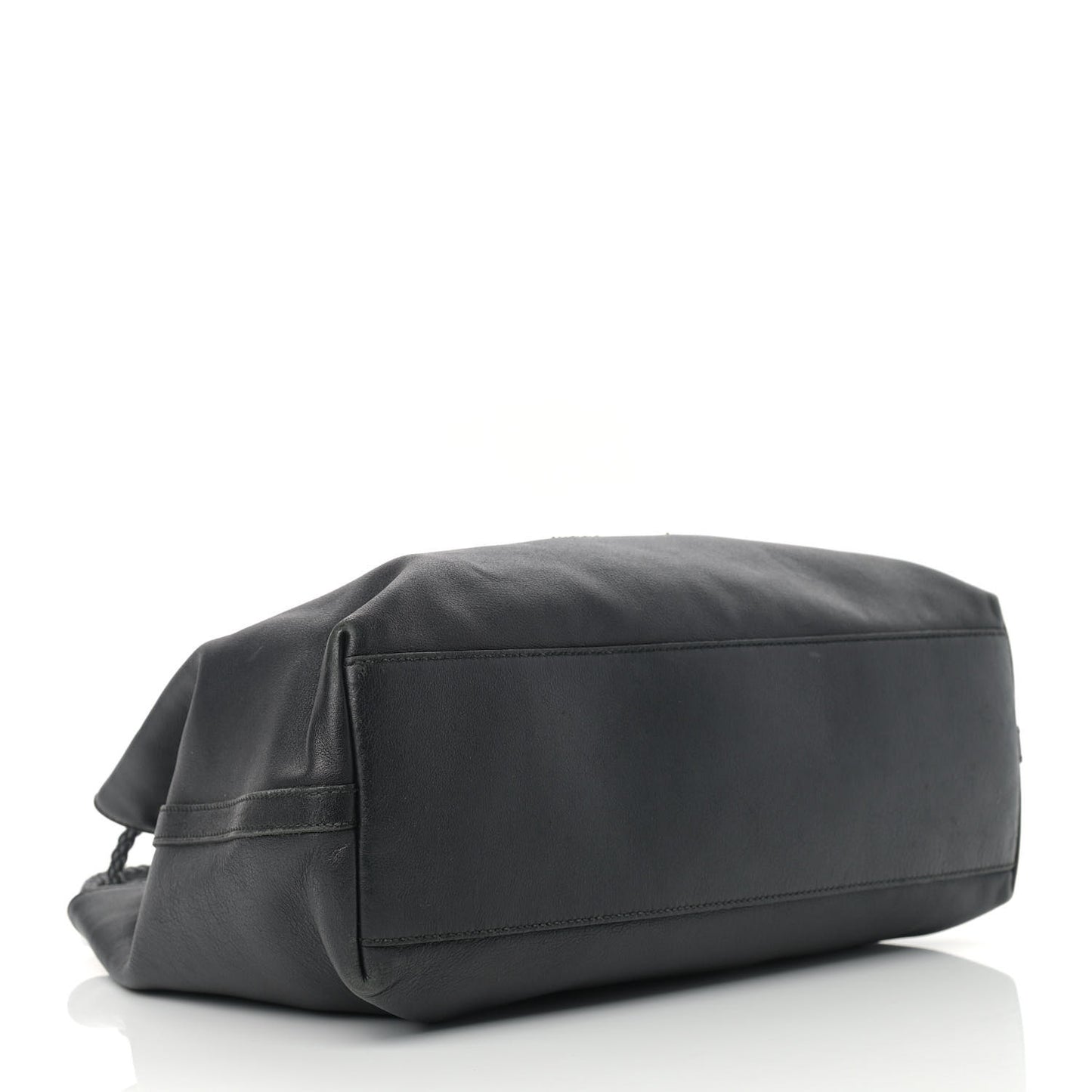 Calfskin Medium Braided Handle Gifford Tote Black