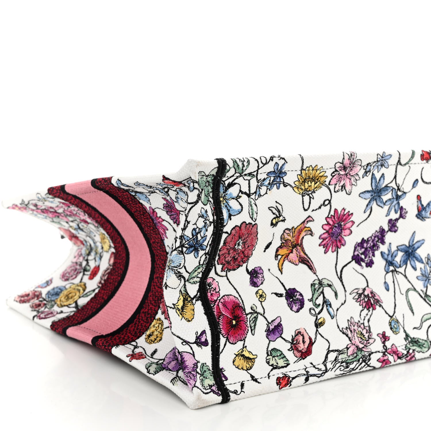 Christian Dior Canvas Embroidered Medium Florilegio Book Tote White Multicolor 8 of 10