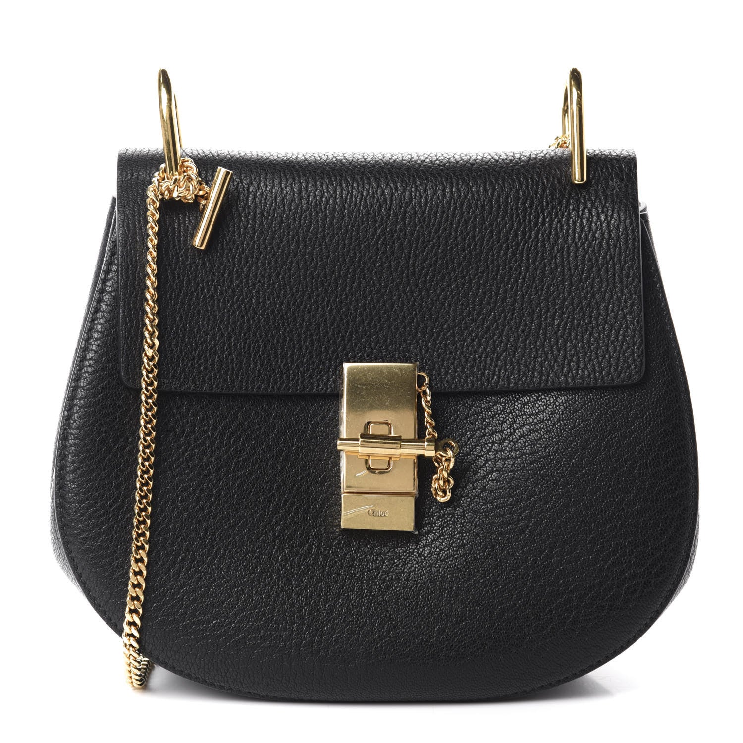 Chloe Grained Lambskin Drew Shoulder Bag Black 1 of 10