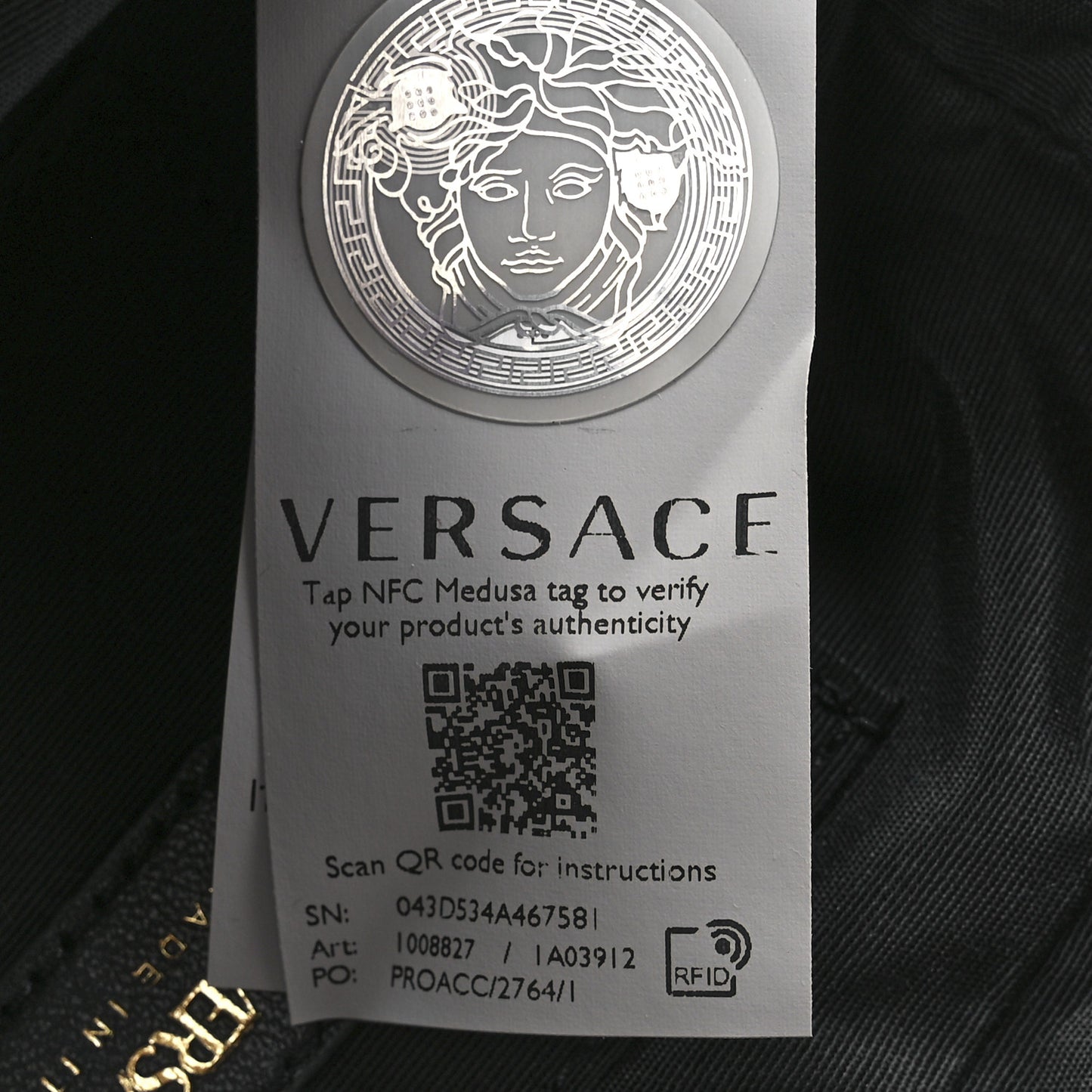 Nappa Quilted Medusa Camera Bag Black