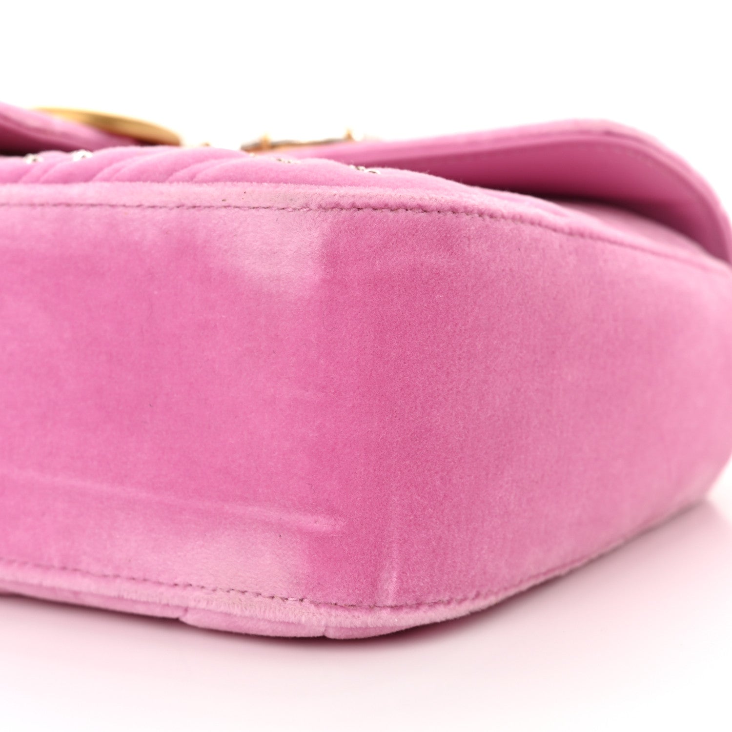 Gucci Velvet Matelasse Marquise Crystals Embroidered Small GG Marmont Shoulder Bag Malva 10 of 11