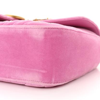 Gucci Velvet Matelasse Marquise Crystals Embroidered Small GG Marmont Shoulder Bag Malva 10 of 11