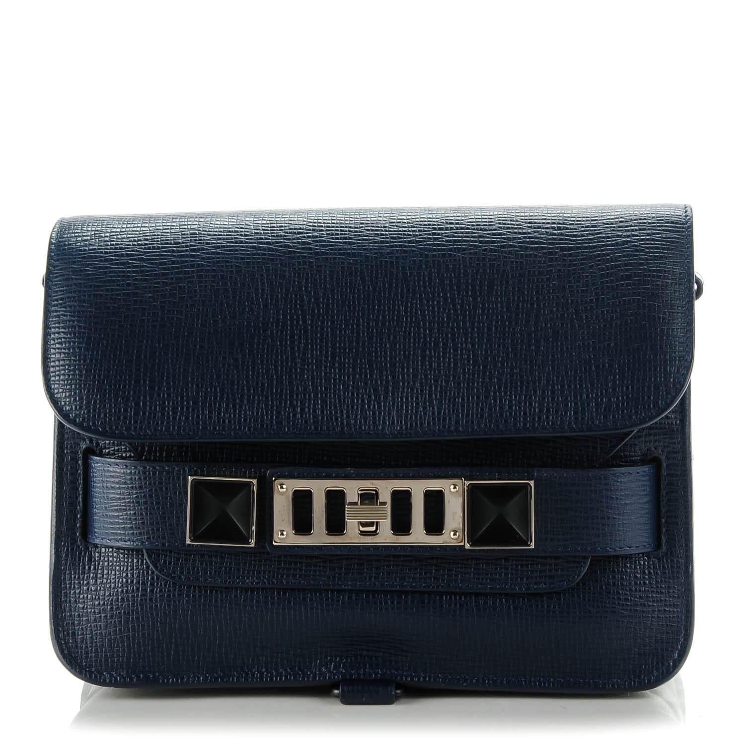 Proenza Schouler Linosa Leather Mini PS11 Classic Shoulder Bag Navy 1 of 7