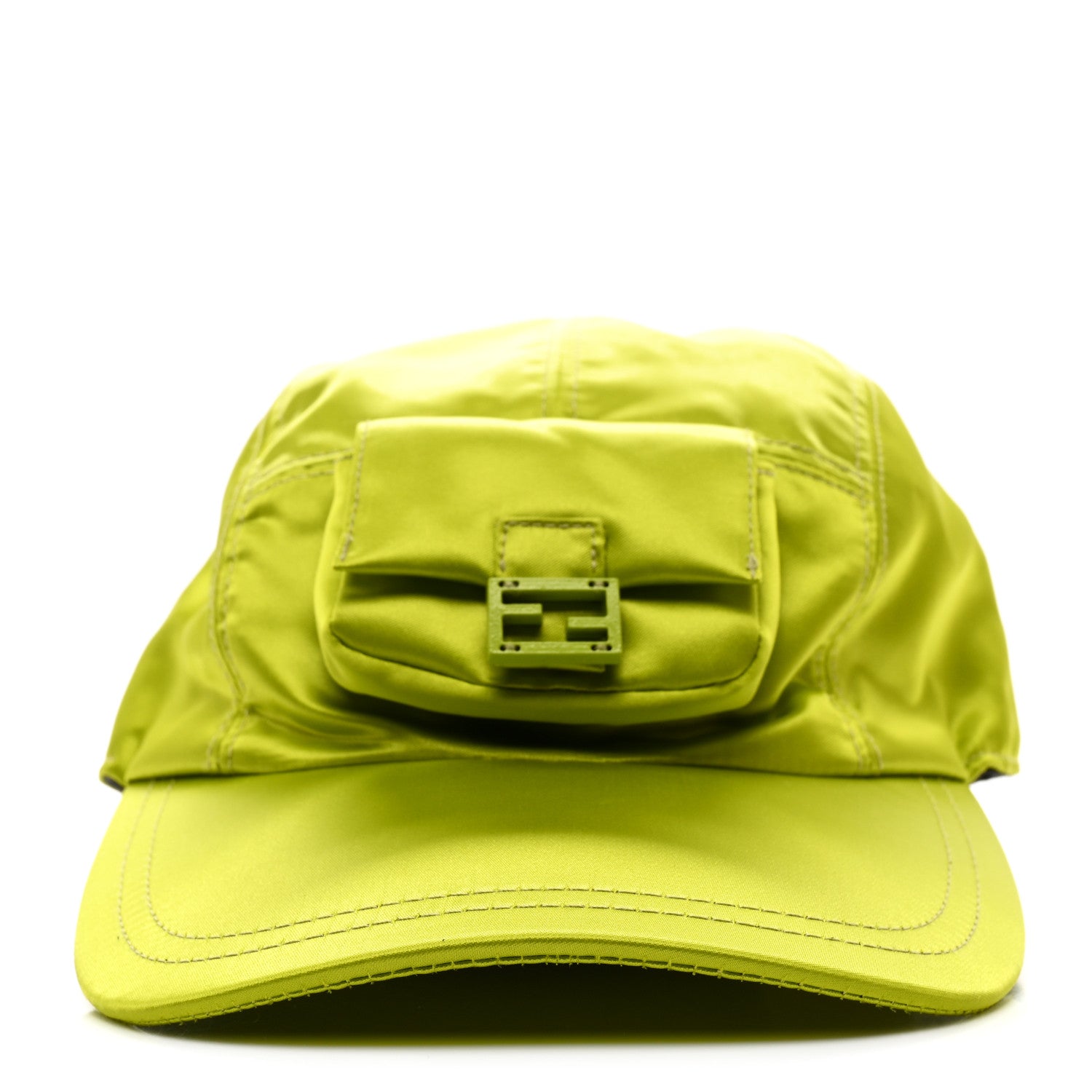 Fendi Nylon Cotton Baguette Pocket Baseball Hat Wasabi 3 of 9