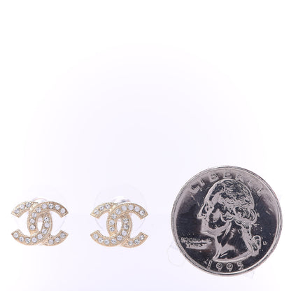 Chanel Crystal CC Earrings Gold 2 of 5