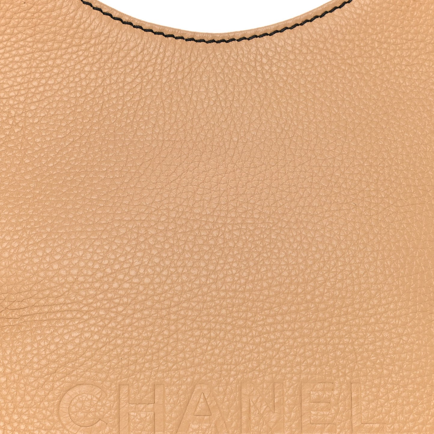 Grained Calfskin Tassel Hobo Beige