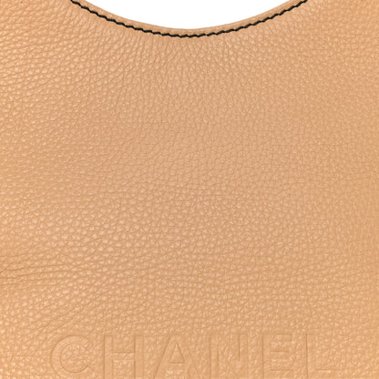 Chanel Grained Calfskin Tassel Hobo Beige 8 of 12