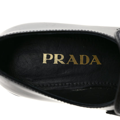 Prada Spazzolato Metal Triangle Logo 50mm Loafers 35.5 Black 7 of 10