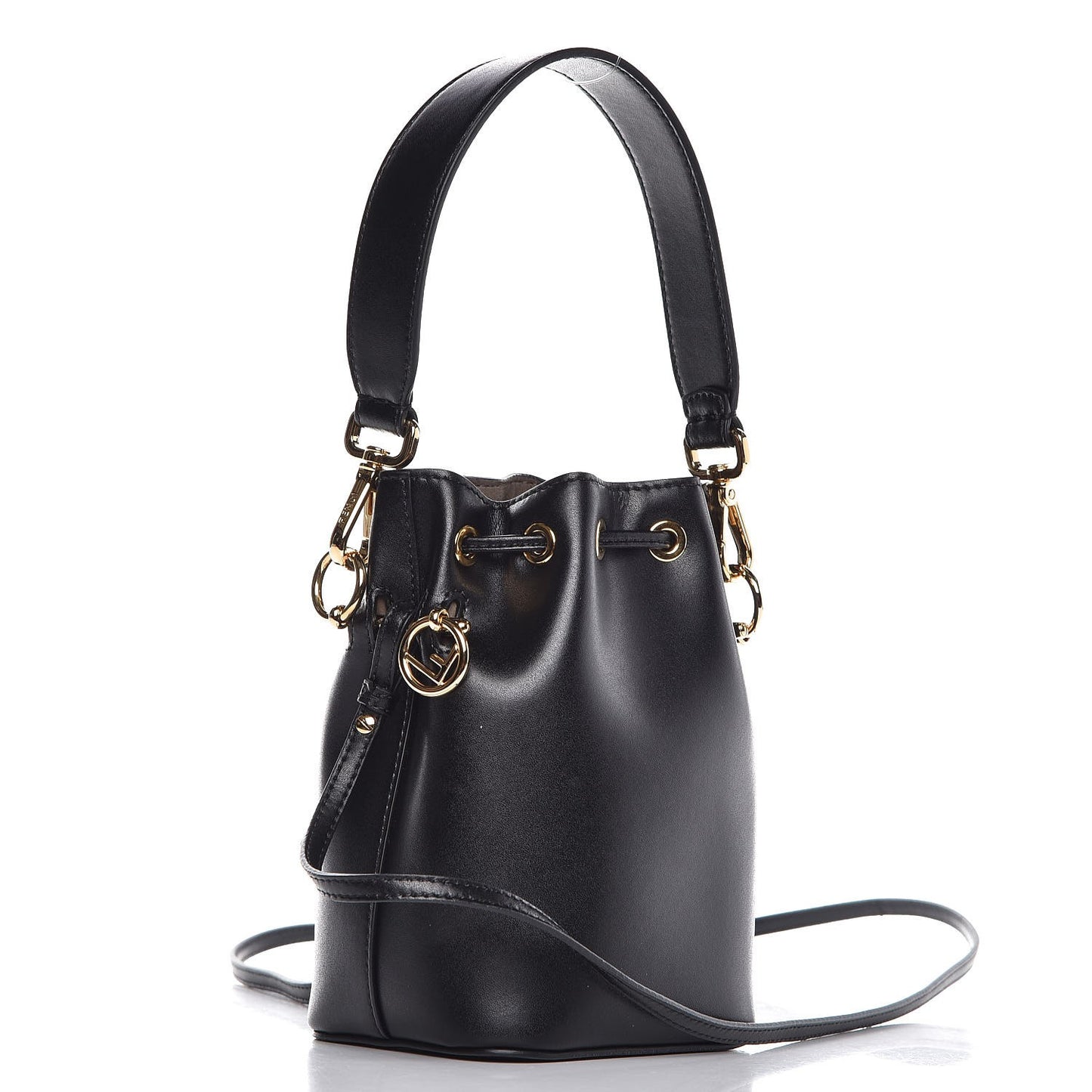 Vitello Liberty Lucido F is Fendi Mini Mon Tresor Bucket Bag Black