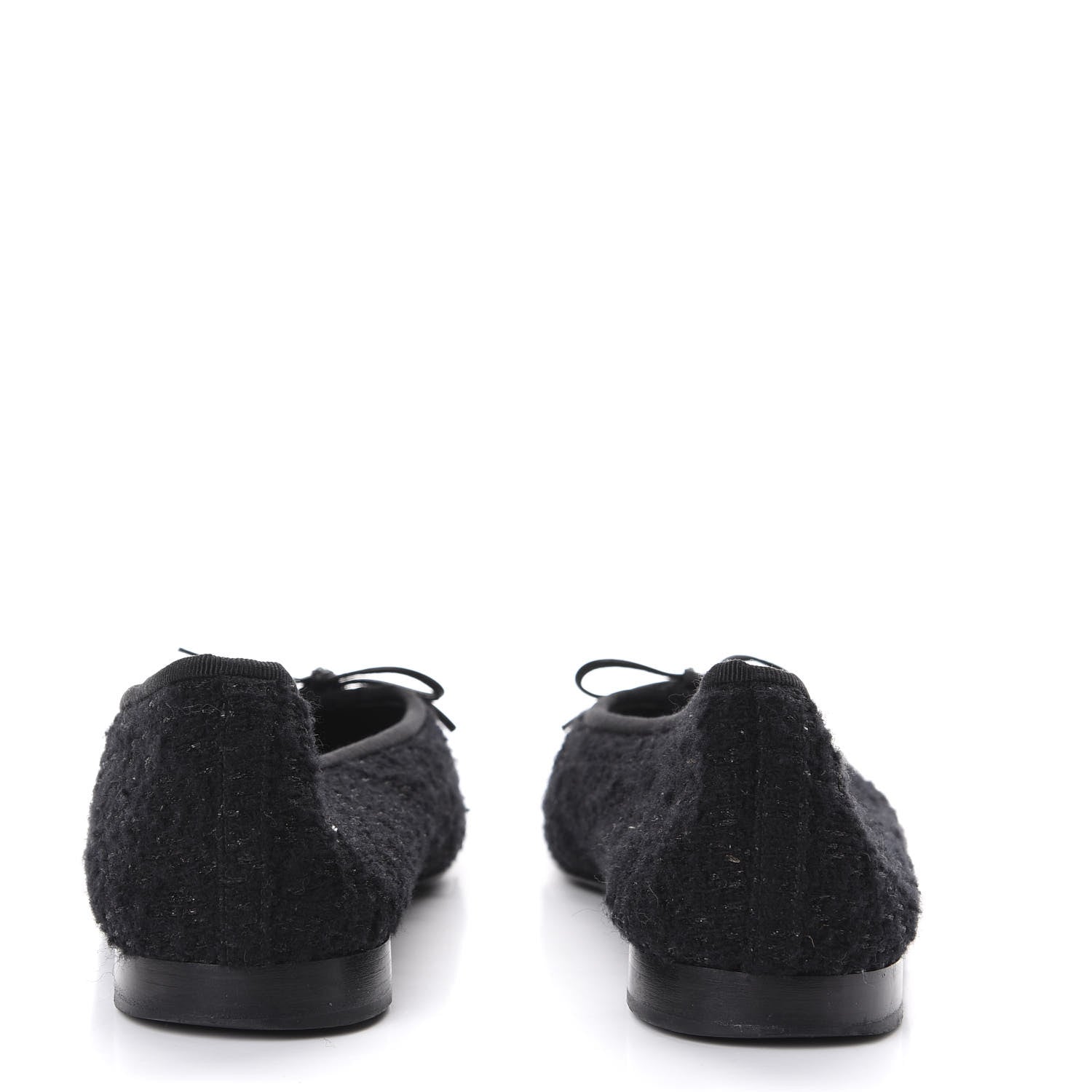 Chanel Tweed Patent Calfskin Cap Toe Ballerina Flats 41 Black 6 of 10