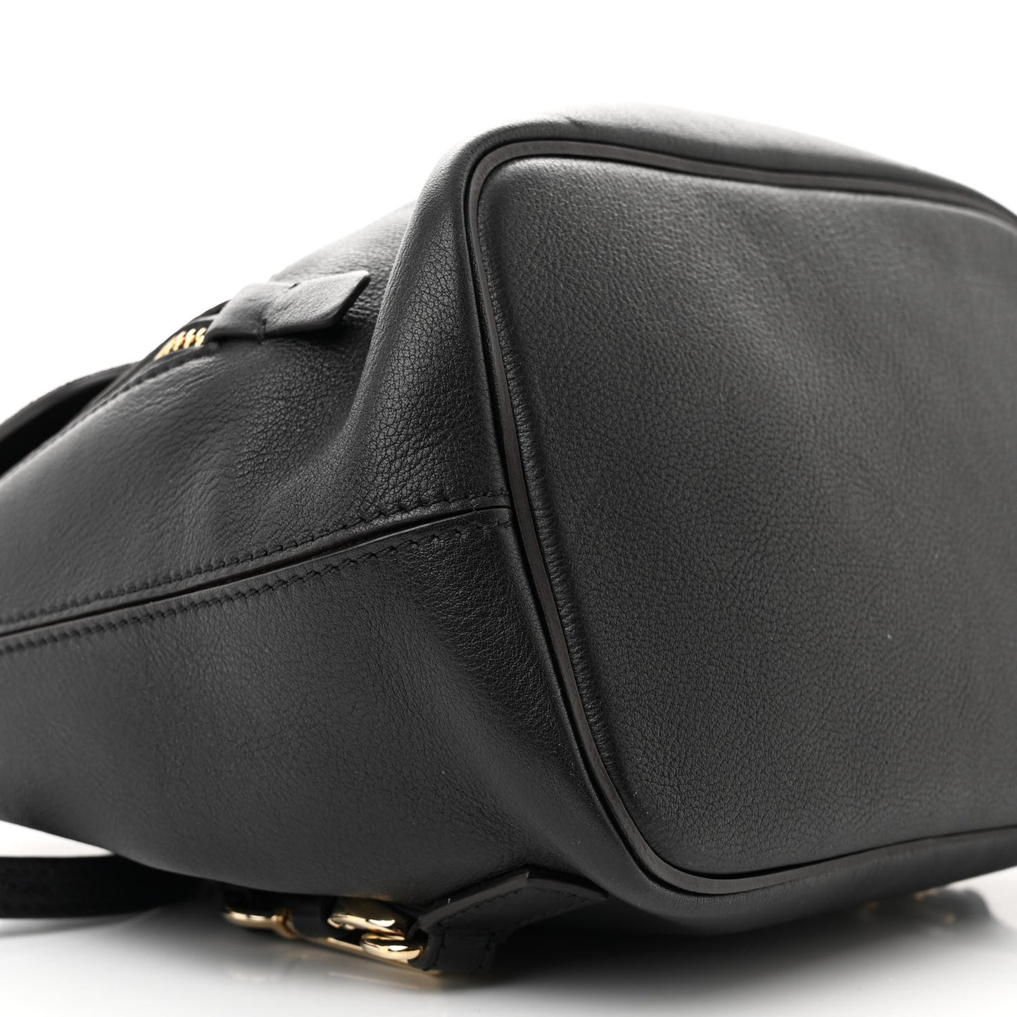 Suede Calfskin Small Faye Backpack Black