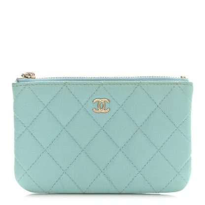 Chanel Caviar Quilted Small Cosmetic Case Light Blue 1 of 13