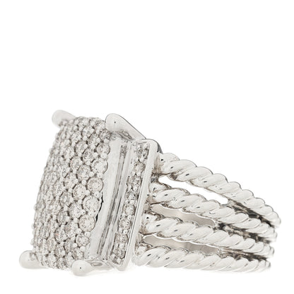 David Yurman Sterling Silver Diamond 16mm Wheaton Ring 52 6 3 of 5