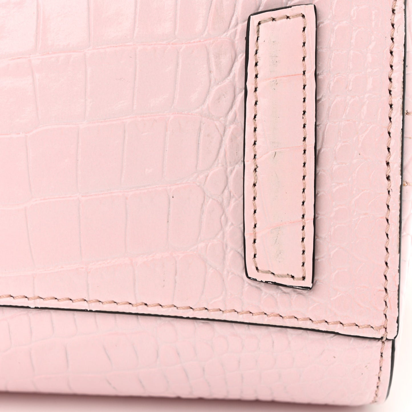Calfskin Crocodile Embossed Mini Antigona Pink