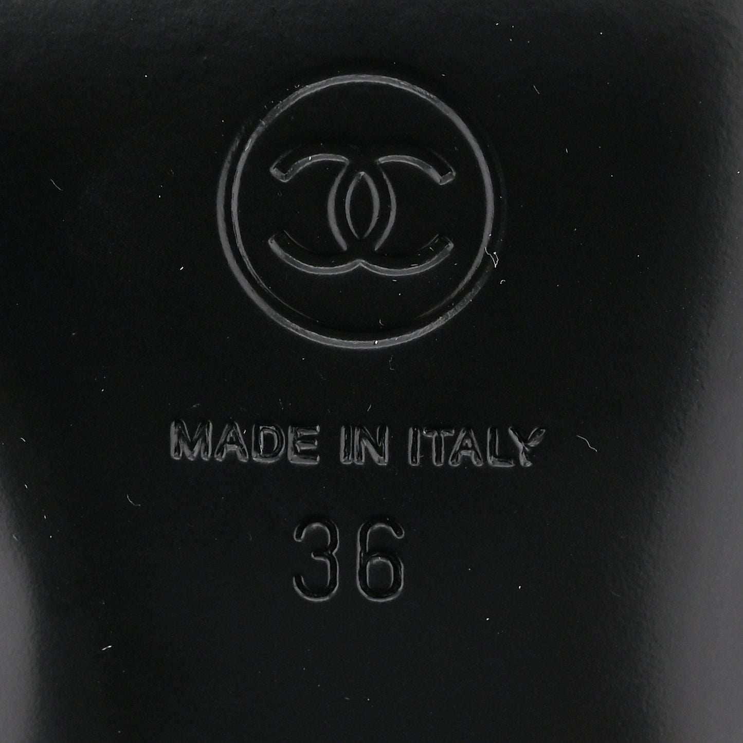 Printed Lambskin CC Sandals 36 Black White