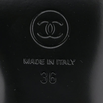 Chanel Printed Lambskin CC Sandals 36 Black White 8 of 11