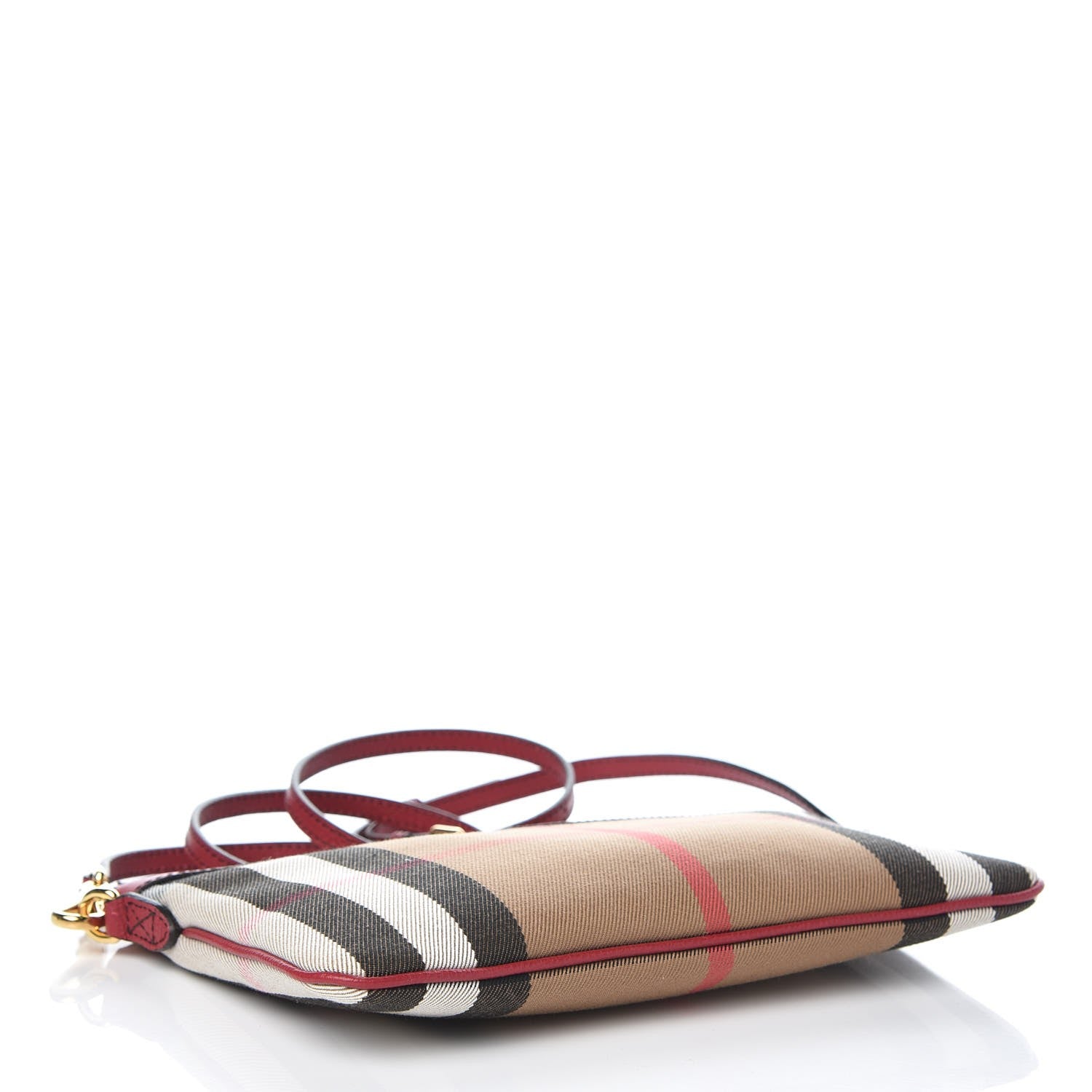 Burberry House Check Derby Peyton Crossbody Clutch Bag Russet Red 4 of 8