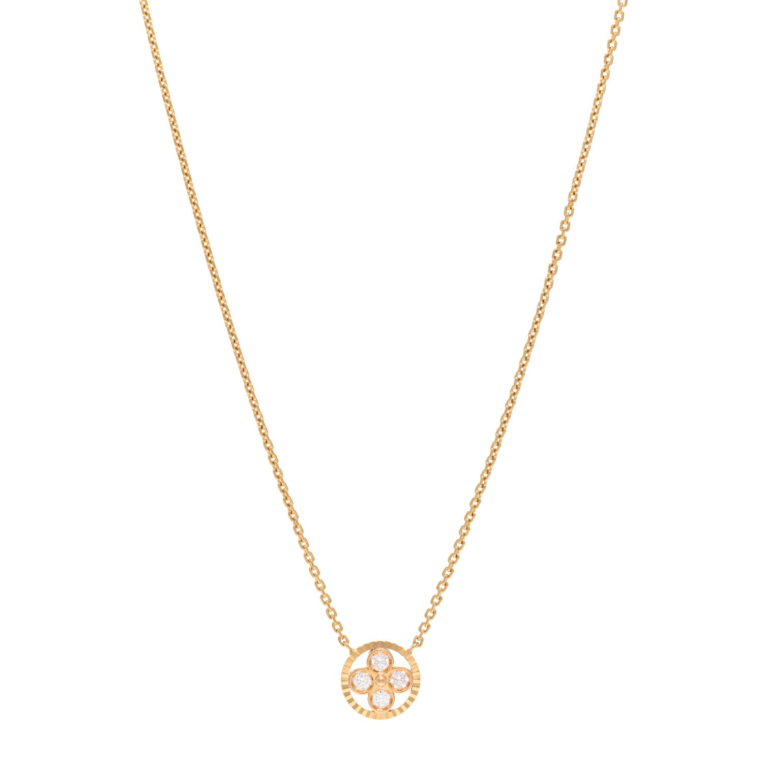 Louis Vuitton 18K Pink Gold Diamond Blossom BB Pendant Necklace 1 of 4