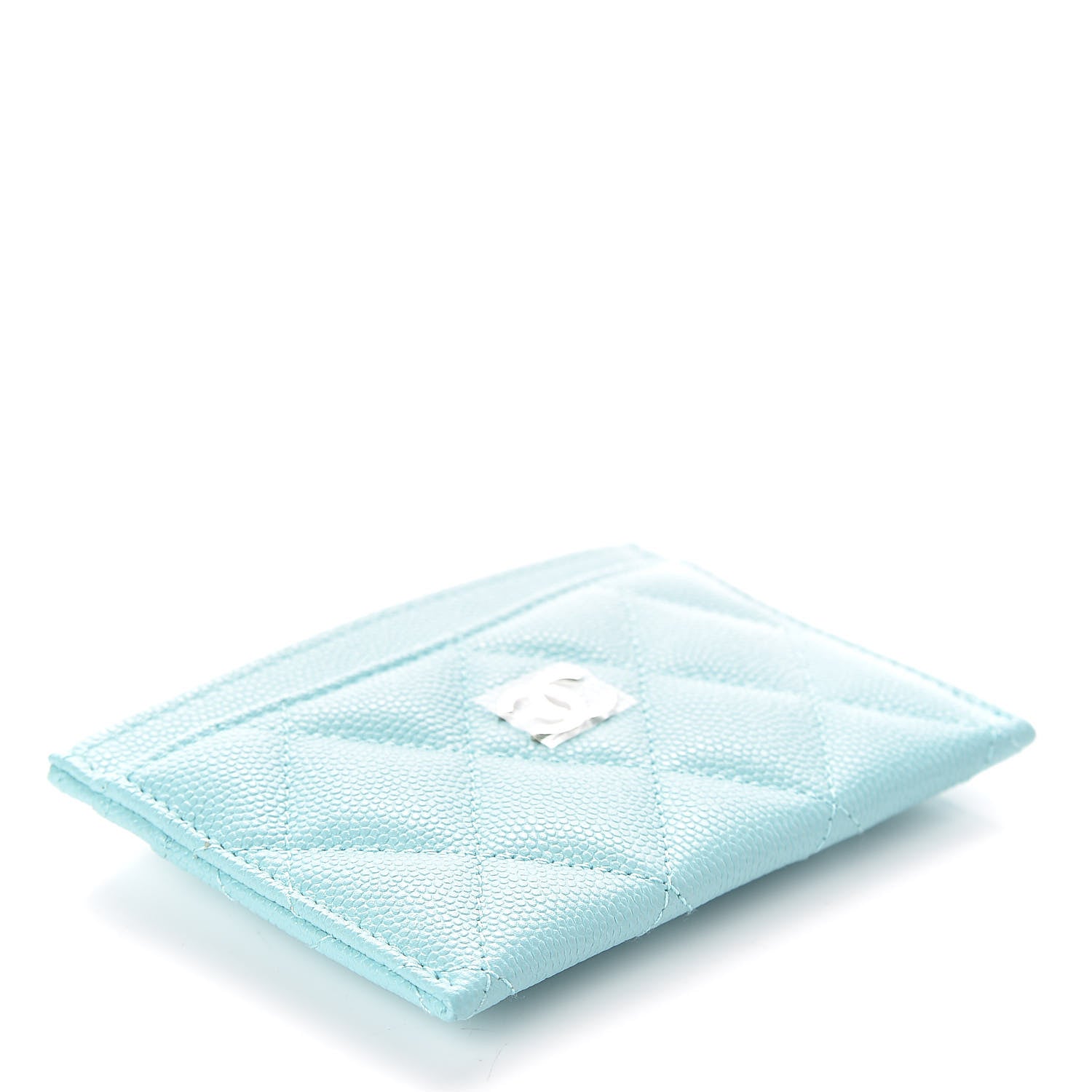 Chanel Caviar Quilted Card Holder Light Blue 4 of 9