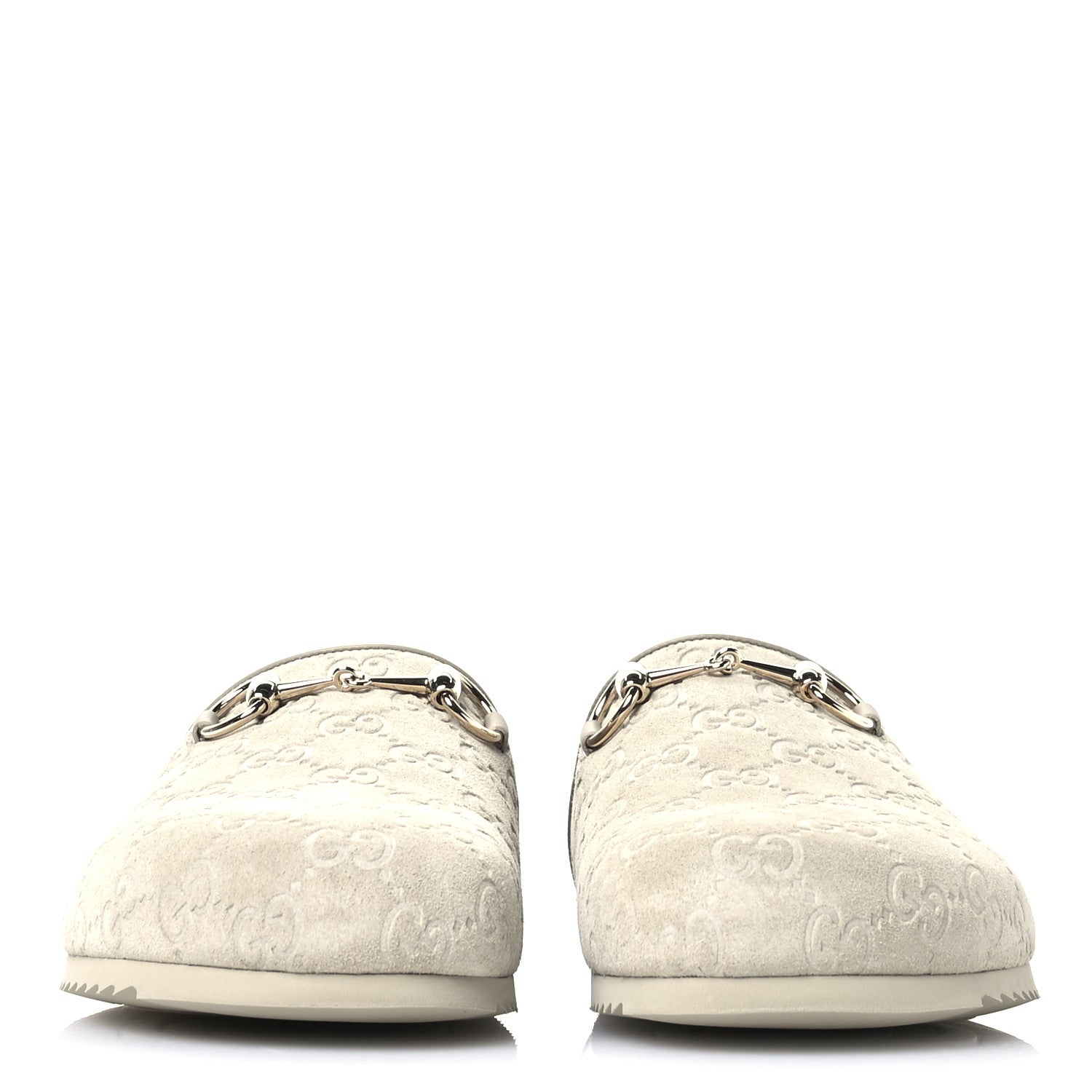 Gucci Luxury Suede Guccissima Miro Soft Womens Horsebit Slippers 39.5 Oatmeal 2 of 9