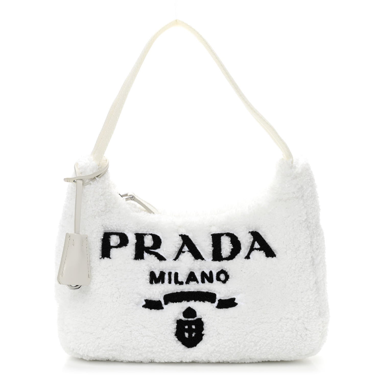 Prada Terry Cloth Mini Re-Edition 2000 Bag White Black 1 of 9