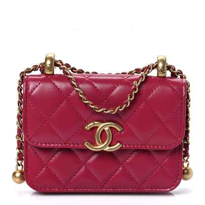 Chanel Lambskin Quilted Pearl Crush Clutch With Chain Fuchsia 1 of 8