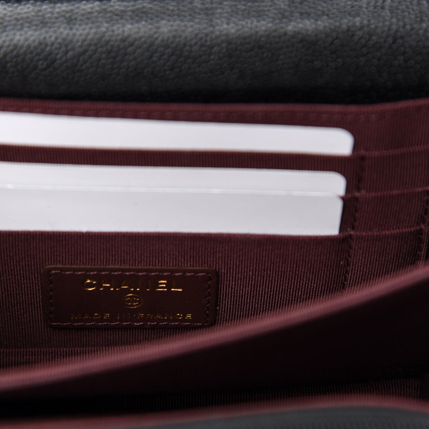 Caviar Quilted Mini Wallet On Chain WOC Black