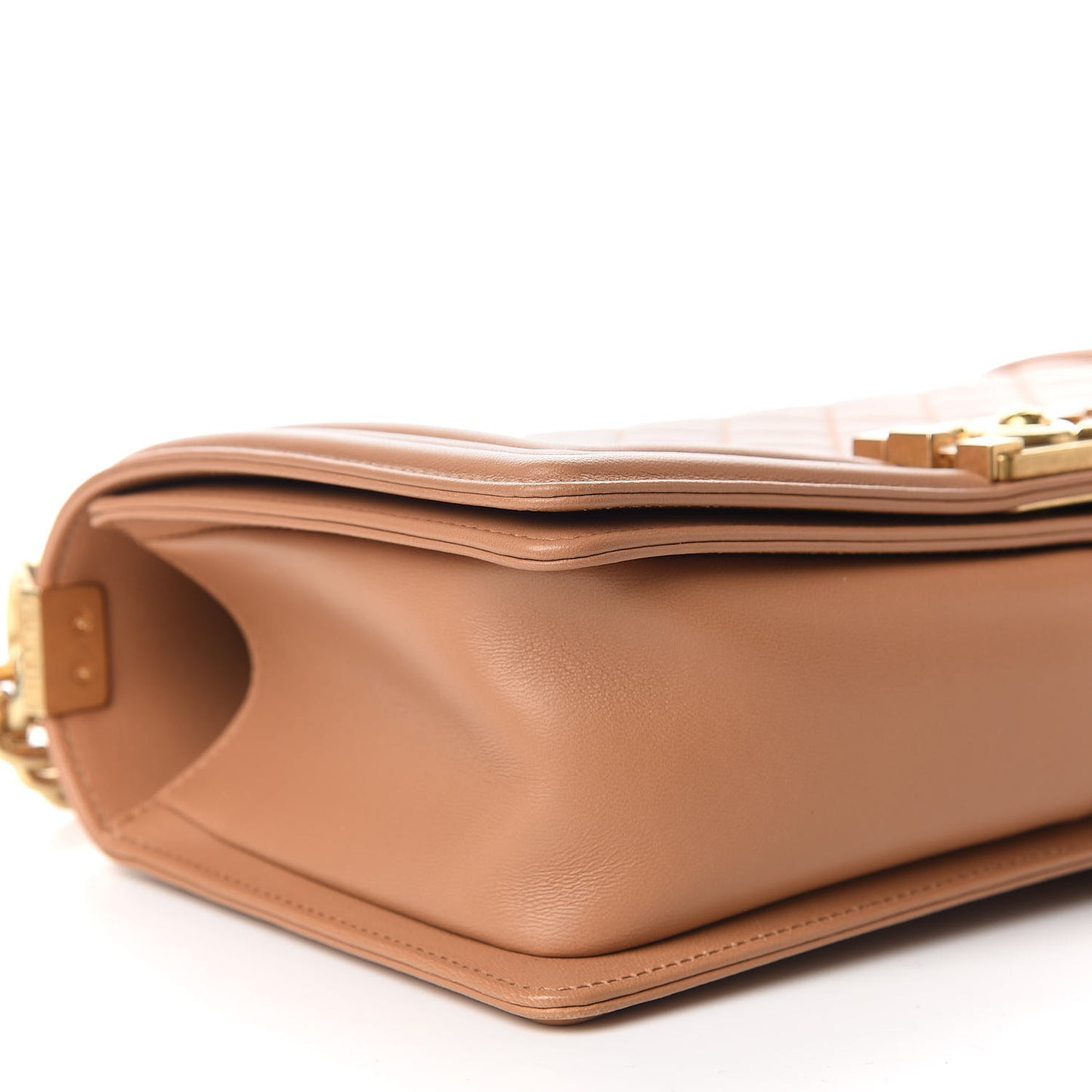Lambskin Quilted Medium Boy Flap Beige