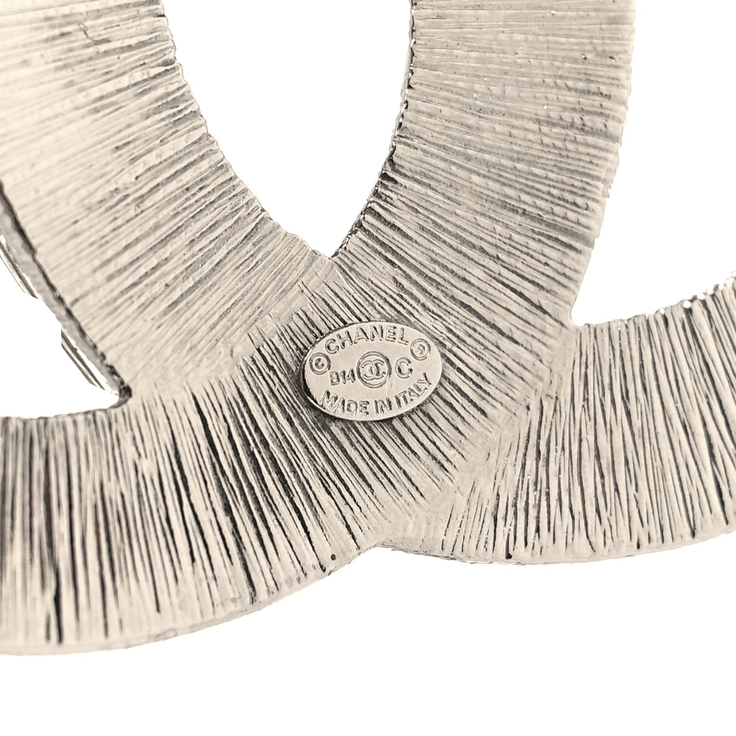Baguette Crystal CC Brooch Silver