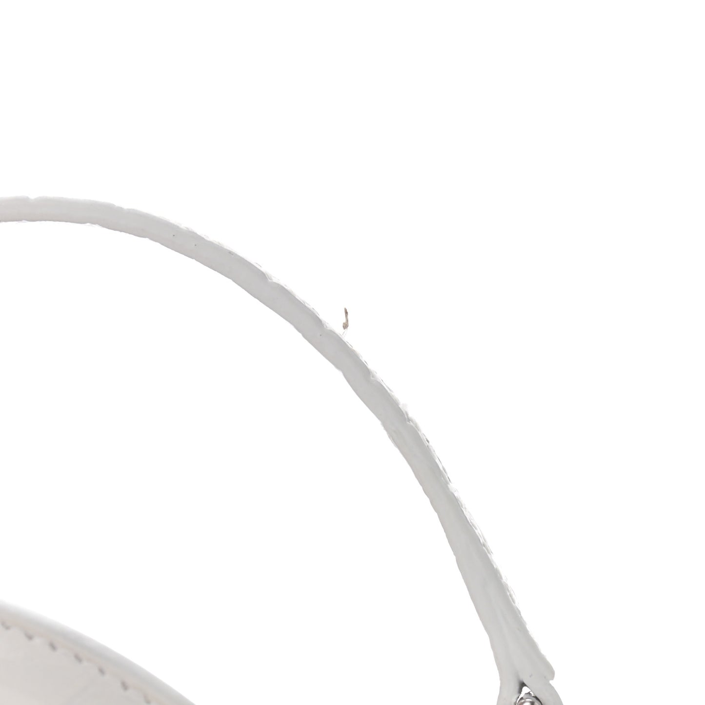 Shiny Calfskin Crocodile Embossed Hourglass Top Handle Bag XS White