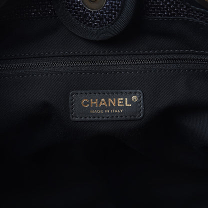 Chanel Woven Straw Raffia Small Deauville Tote Black 6 of 14