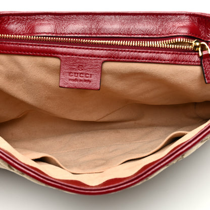 Gucci Monogram Azalea Calfskin Matelasse Diagonal Medium GG Marmont Shoulder Bag Beige Ebony New Cherry Red 5 of 11