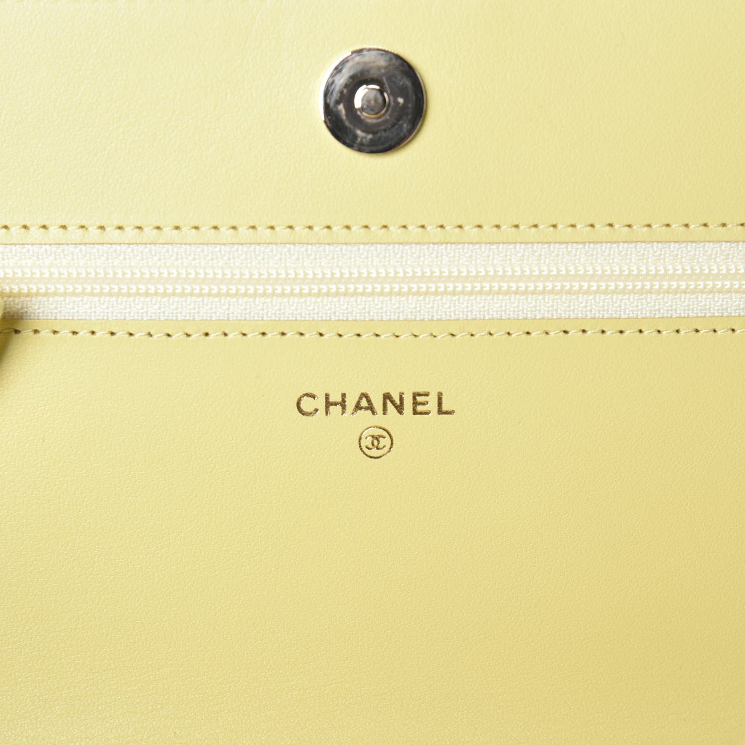 Chanel Caviar Chevron Quilted Boy Wallet On Chain WOC Yellow 6 of 10